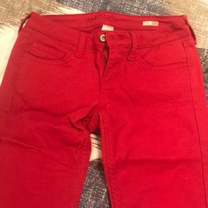 Arizona Jean Co red super skinny jeans, size 3.
